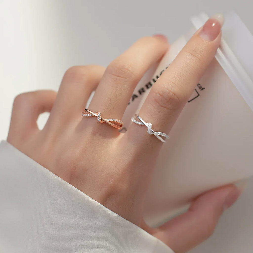 Christian Cross Knot Ring for Women | Zircon Faith Ring