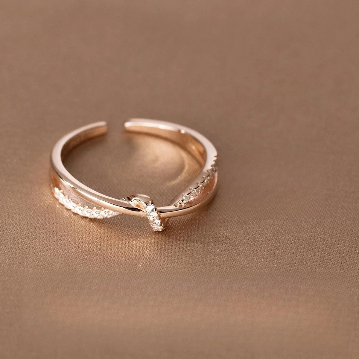 Christian Cross Knot Ring for Women | Zircon Faith Ring