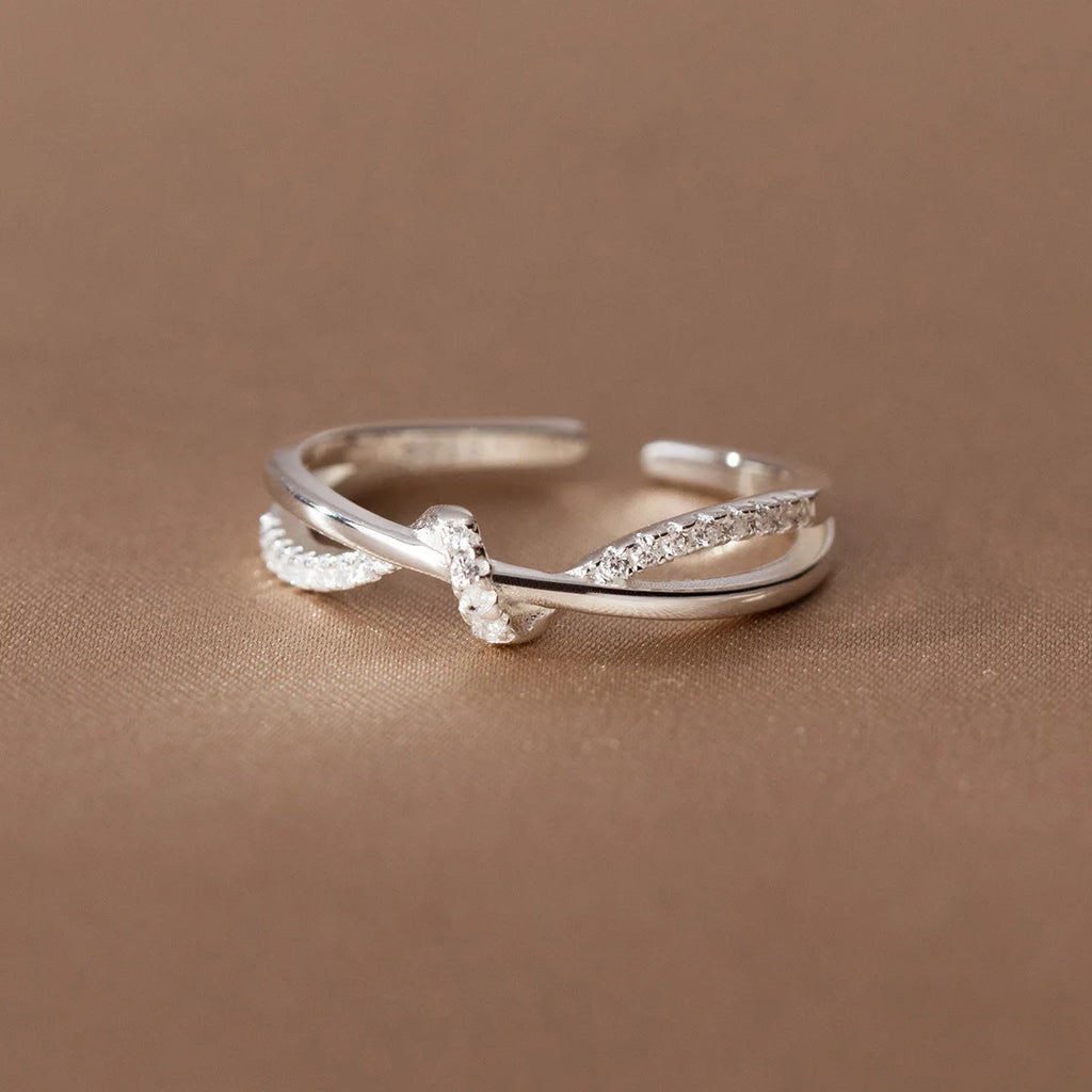 Christian Cross Knot Ring for Women | Zircon Faith Ring