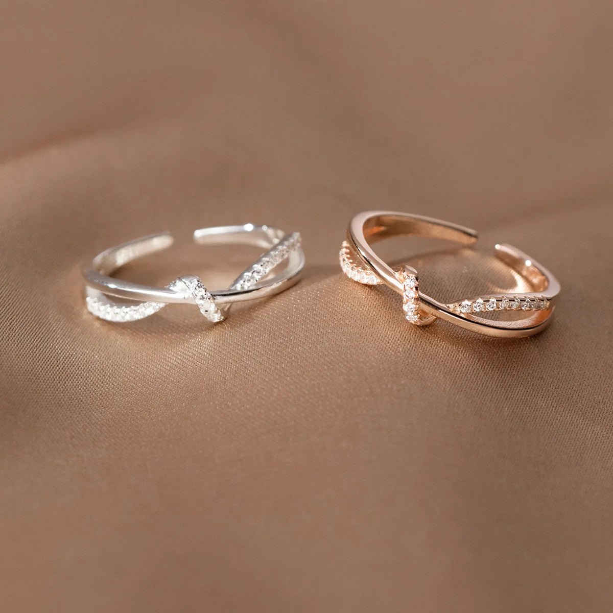 Christian Cross Knot Ring for Women | Zircon Faith Ring
