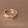 Christian Cross Knot Ring for Women | Zircon Faith Ring
