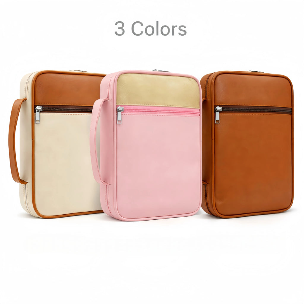 PU leather Bible cover for women in light brown
