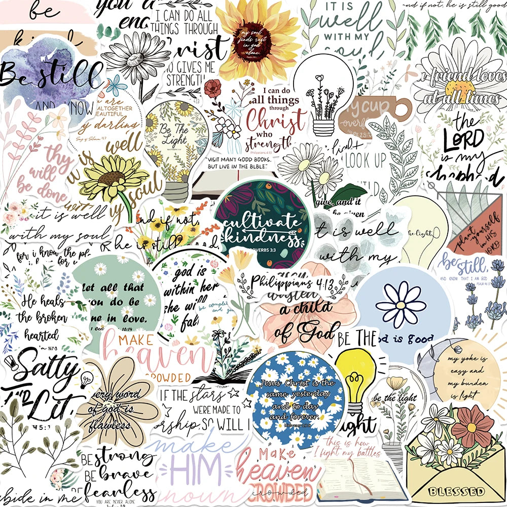 100-piece Christian faith sticker set