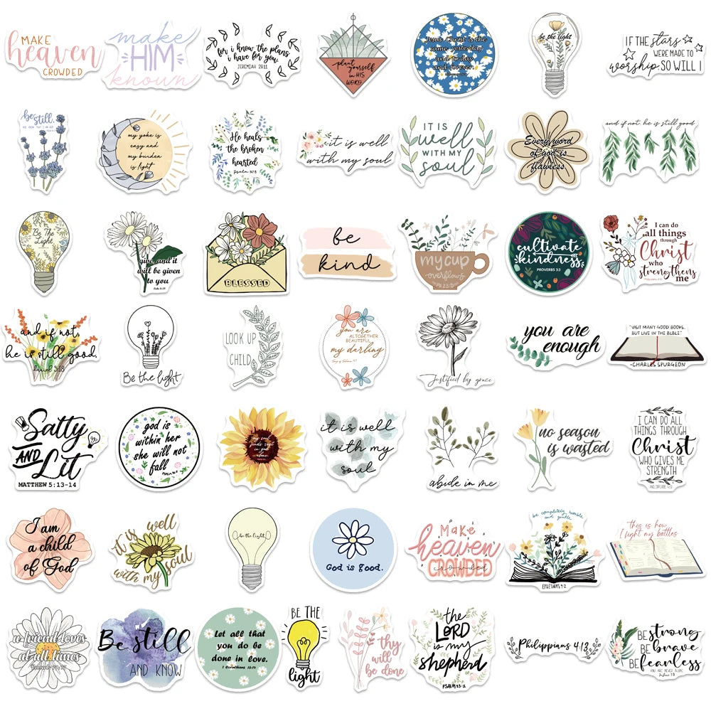 Christian faith sticker set detail
