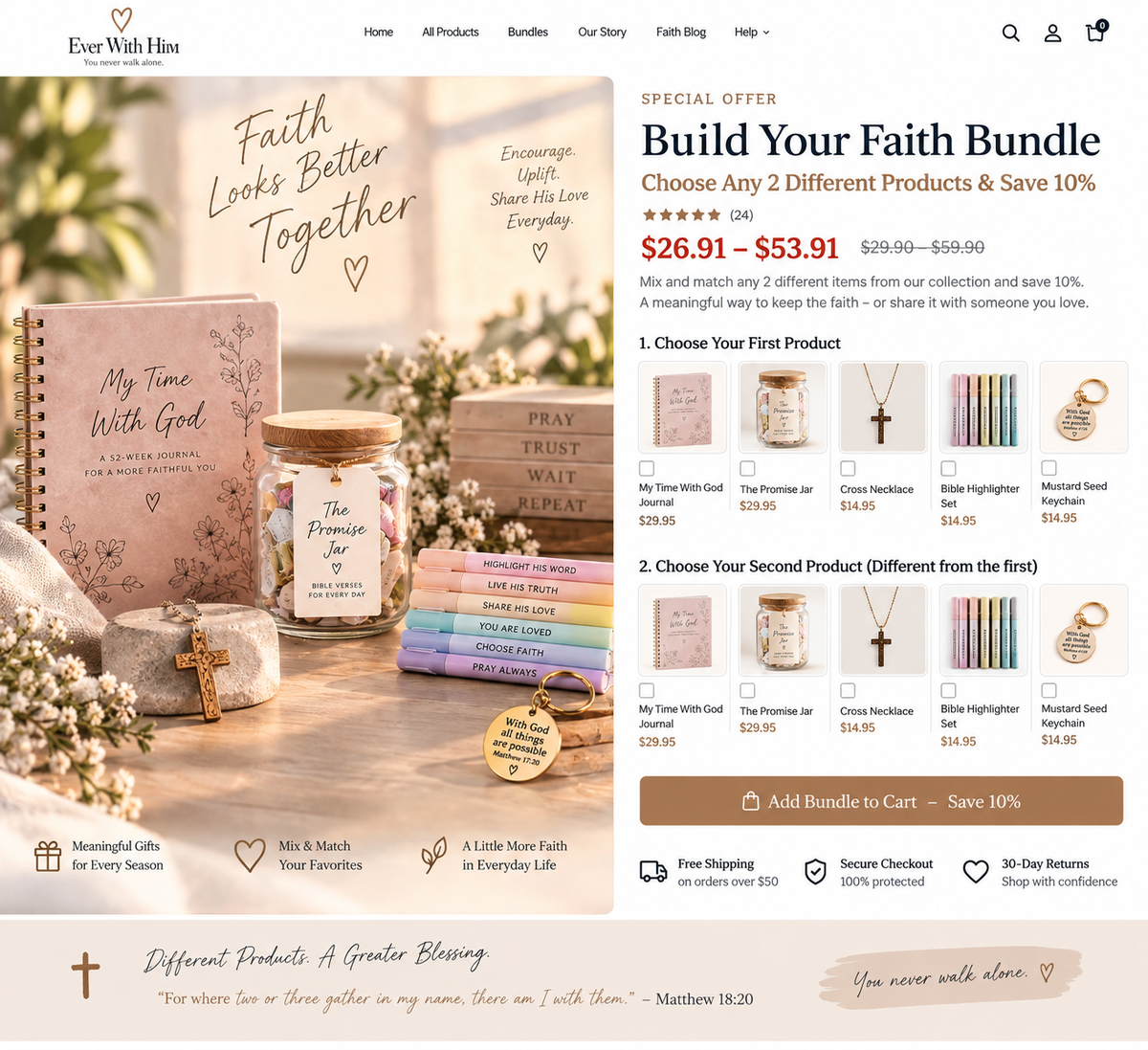 Build Your Faith Bundle - choose any two different products and save 10 percent