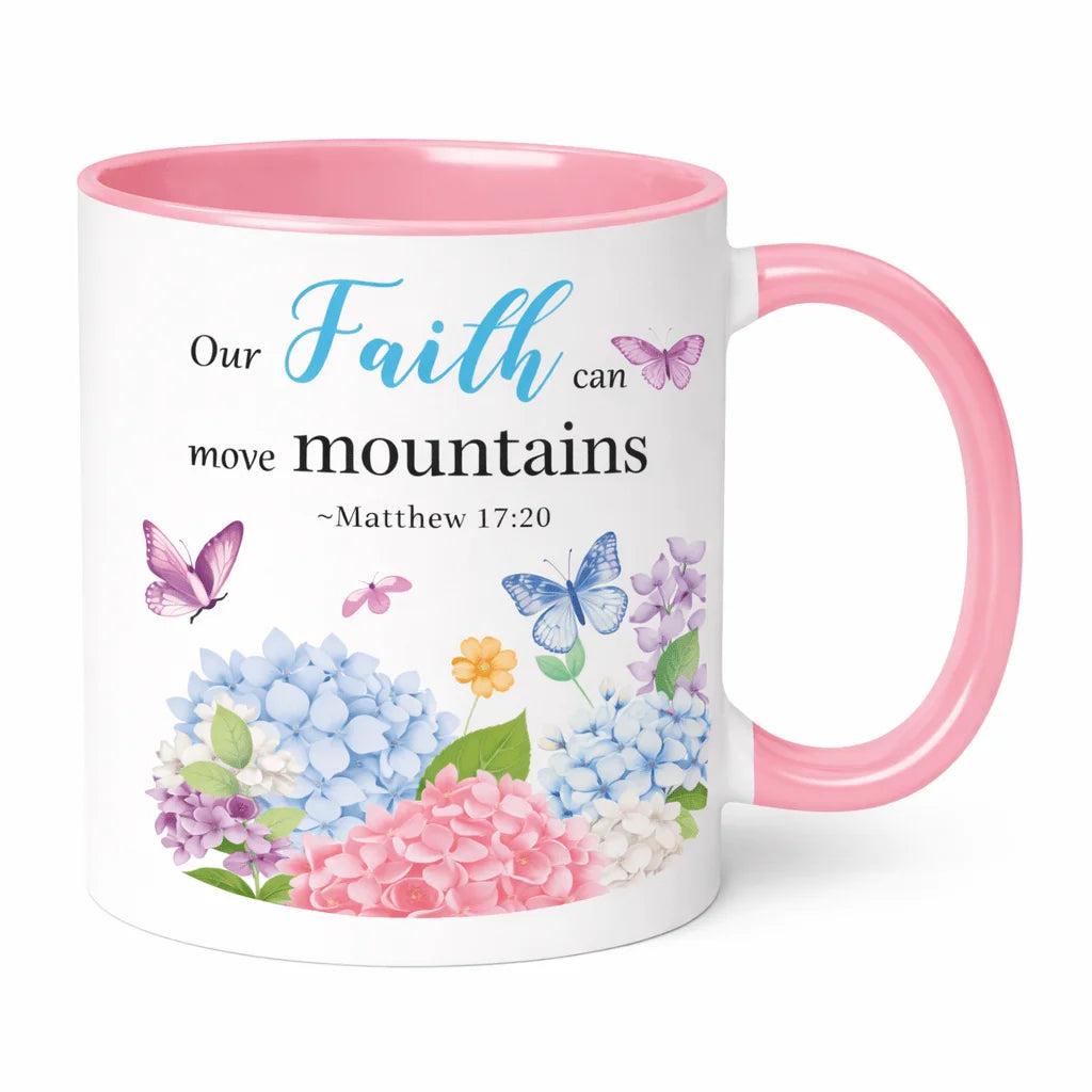 Christian faith ceramic mug detail