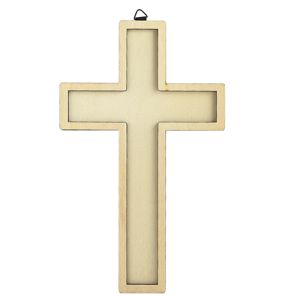 Rustic wooden Christian wall cross